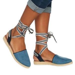 ED Ellen DeGeneres Ankle Tie Espadrilles - Lourana